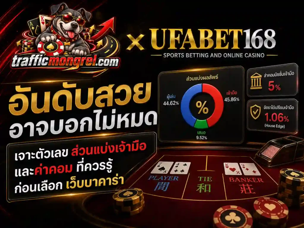 ตัวเลข ส่วนแบ่งเจ้ามือ กับค่าคอม เว็บบาคาร่าที่ดีที่สุด
